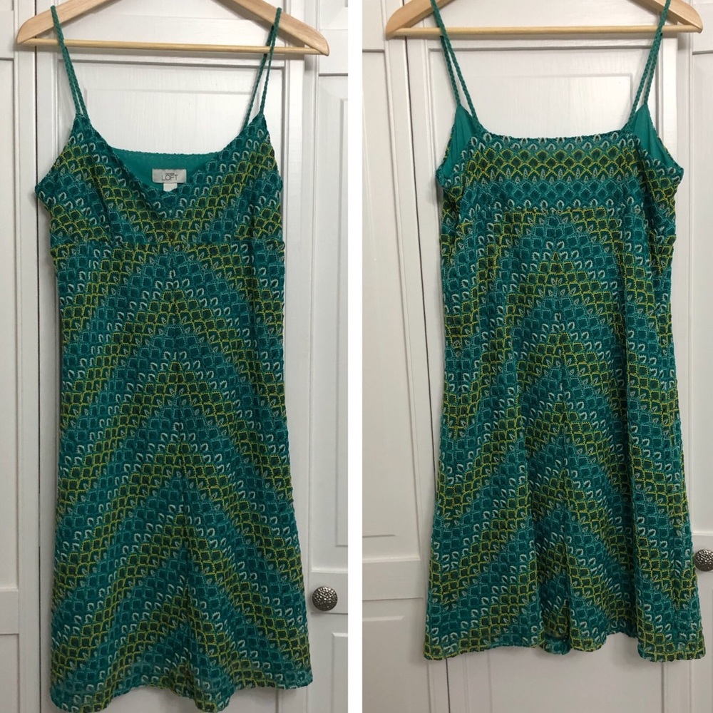 NWT Ann Taylor Loft Lined Crochet Sun Dress